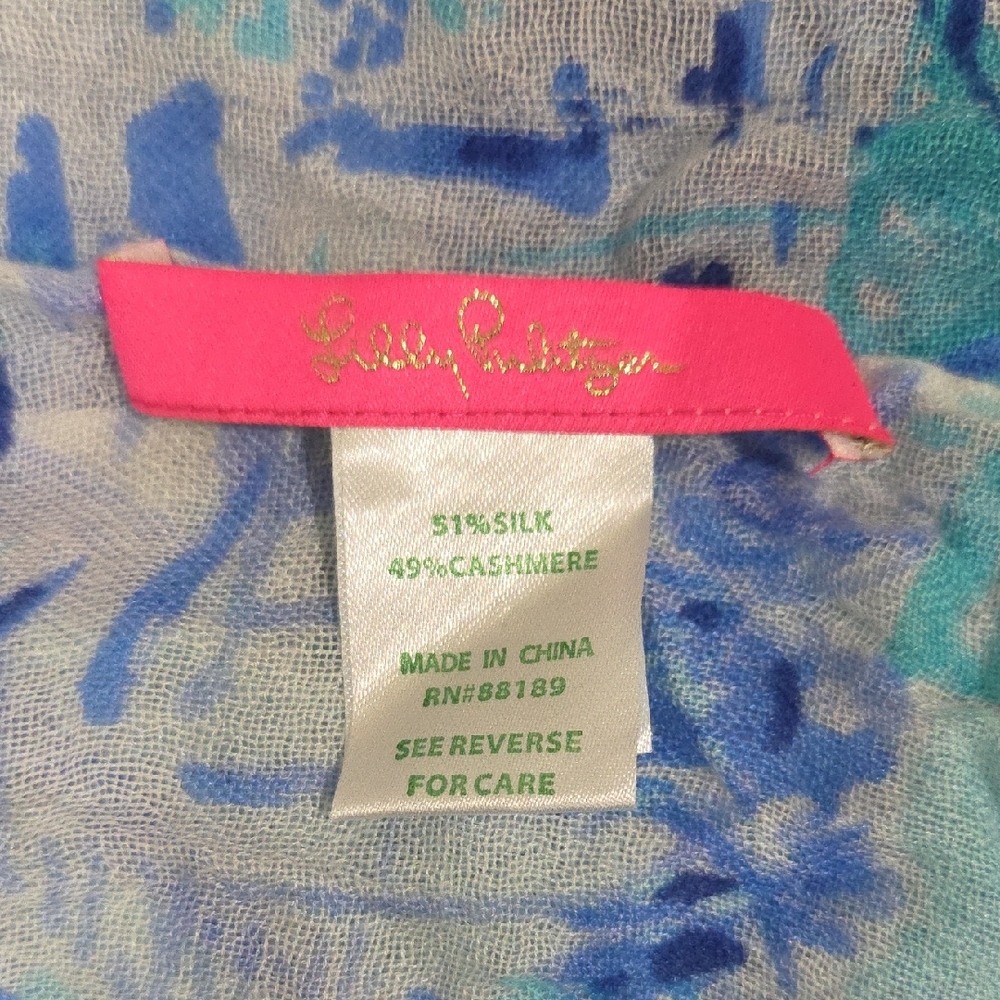 Lilly Pulitzer Blue and Green Scarf